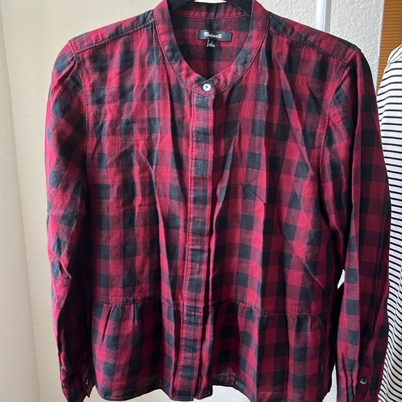 Madewell burgundy blouse Size L - Picture 4 of 5